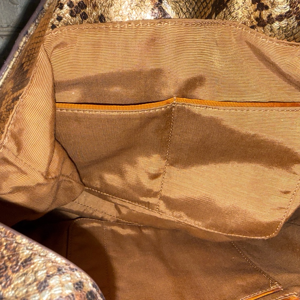 HOBO Render - Gold and Brown Snakeskin Hobo Bag - Picture 5 of 16